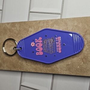 Motel Style Purple Book Junkie Keychain